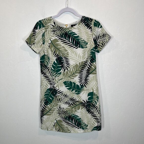 Lulus Give me a Print Green Palm Leaf Mini Shift Dress Size XS tropical vacay - Picture 3 of 8